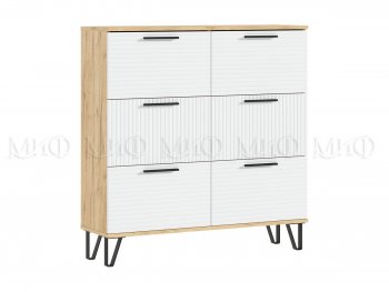 Обувница Флэш крафт/белый (Миф) в Югорске - yugorsk.mebel-e96.ru