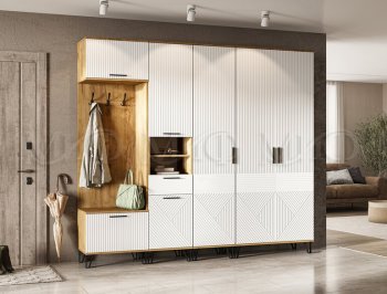 Прихожая Флэш модульная, крафт/белый (Миф) в Югорске - yugorsk.mebel-e96.ru