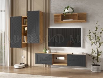 Стенка Флэш крафт/графит (Миф) в Югорске - yugorsk.mebel-e96.ru