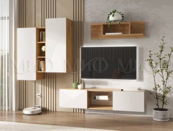 Стенка Флэш крафт/белый (Миф) в Югорске - yugorsk.mebel-e96.ru