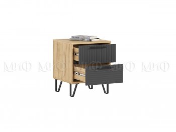 Тумба прикроватная Флэш крафт/графит, 2 шт (Миф) в Югорске - yugorsk.mebel-e96.ru