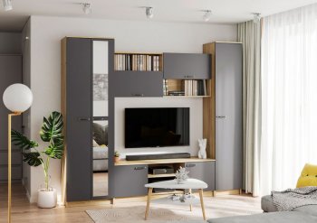 Стенка Герда крафт/графит (ИЦ) в Югорске - yugorsk.mebel-e96.ru