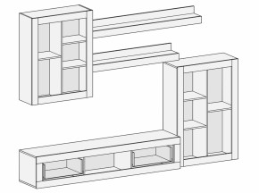 Гостиная Детройт 2 (Дуб сонома/Белый бриллиант) в Югорске - yugorsk.mebel-e96.ru