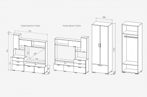 Стенка Дуся+шкаф дуб бунратти/цемент (ДСВ) в Югорске - yugorsk.mebel-e96.ru