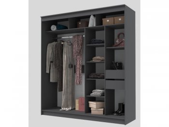 Шкаф-купе 2000 мм Гранд-1 ЛДСП, графит (Эра) в Югорске - yugorsk.mebel-e96.ru
