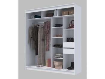 Шкаф-купе 2000 мм Гранд-1 ЛДСП, белый гладкий (Эра) в Югорске - yugorsk.mebel-e96.ru