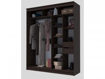 Шкаф-купе 2000 мм Гранд-1 ЛДСП/Зеркало, венге (Эра) в Югорске - yugorsk.mebel-e96.ru
