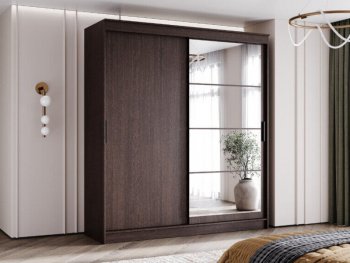 Шкаф-купе 2000 мм Гранд-1 ЛДСП/Зеркало, венге (Эра) в Югорске - yugorsk.mebel-e96.ru