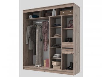 Шкаф-купе 2000 мм Гранд-1 ЛДСП/Зеркало, дуб горный (Эра) в Югорске - yugorsk.mebel-e96.ru