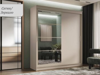 Шкаф-купе 2000 мм Гранд-1 ЛДСП/Зеркало, Сатин (Эра) в Югорске - yugorsk.mebel-e96.ru