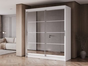 Шкаф-купе 2000 мм Гранд-1 зеркало/зеркало, белый (Эра) в Югорске - yugorsk.mebel-e96.ru