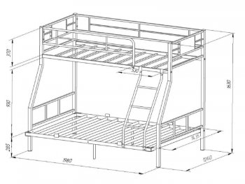 Кровать двухъярусная Гранада-1 140 Белый в Югорске - yugorsk.mebel-e96.ru