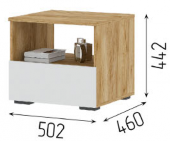 Тумба прикроватная Хелен ТБ 01 крафт (СтендМ) в Югорске - yugorsk.mebel-e96.ru