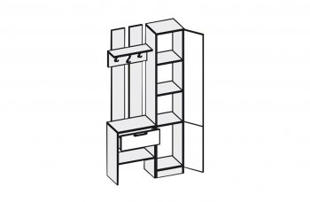 Прихожая Иннэс-3 бетон светлый/белый глянец (Диал) в Югорске - yugorsk.mebel-e96.ru