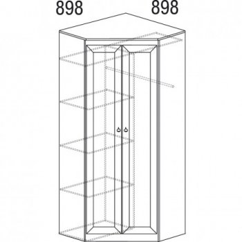 Шкаф угловой Инна 606 денвер темный (Яна) в Югорске - yugorsk.mebel-e96.ru