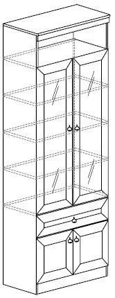 Шкаф для книг Инна 611 (Яна) в Югорске - yugorsk.mebel-e96.ru