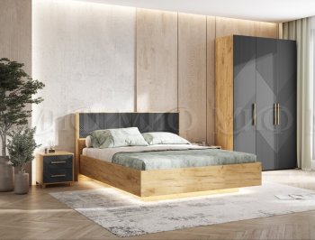 Кровать парящая Ирис крафт/графит(Миф) в Югорске - yugorsk.mebel-e96.ru