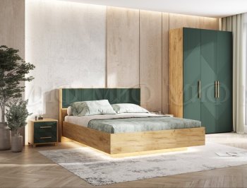 Кровать парящая Ирис крафт/грин (Миф) в Югорске - yugorsk.mebel-e96.ru