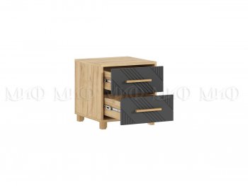 Тумба прикроватная Ирис крафт/графит, 2 шт (Миф) в Югорске - yugorsk.mebel-e96.ru