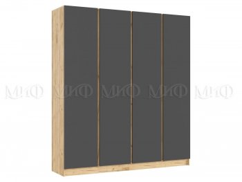 Шкаф 2000 мм 4-х ств. Келвин дуб золотой/графит (Миф) в Югорске - yugorsk.mebel-e96.ru