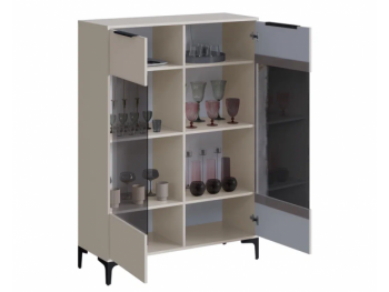 Шкаф со стеклом Кимберли кашемир (Handis) в Югорске - yugorsk.mebel-e96.ru