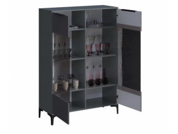 Шкаф со стеклом Кимберли графит (Handis) в Югорске - yugorsk.mebel-e96.ru