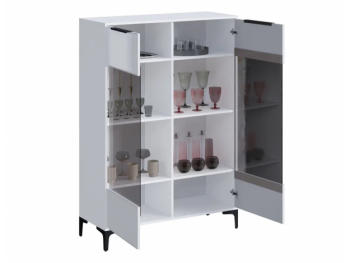 Шкаф со стеклом Кимберли белый (Handis) в Югорске - yugorsk.mebel-e96.ru