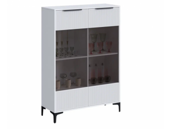 Шкаф со стеклом Кимберли белый (Handis) в Югорске - yugorsk.mebel-e96.ru