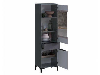 Пенал 550 мм со стеклом Кимберли графит (Handis) в Югорске - yugorsk.mebel-e96.ru