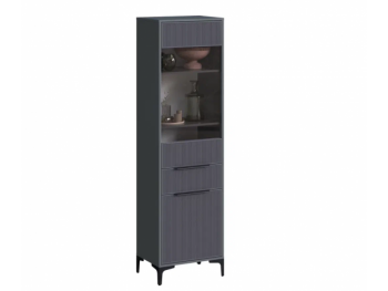 Пенал 550 мм со стеклом Кимберли графит (Handis) в Югорске - yugorsk.mebel-e96.ru