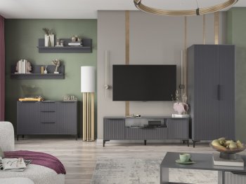 Стенка Кимберли графит, модульная (Handis) в Югорске - yugorsk.mebel-e96.ru