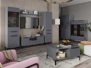 Стенка Кимберли графит, модульная (Handis) в Югорске - yugorsk.mebel-e96.ru