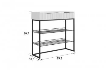 Обувница Классная 1 (белое дерево/белый матовый/золото​​​​​​​) (Мебельсон) в Югорске - yugorsk.mebel-e96.ru