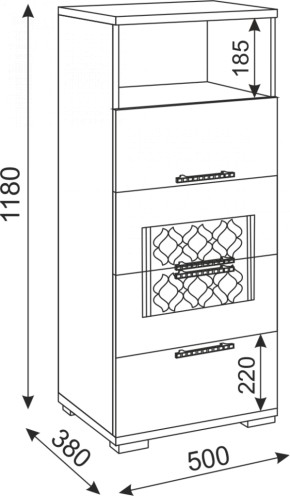 Комод малый Тиффани М10 (Риннер) в Югорске - yugorsk.mebel-e96.ru