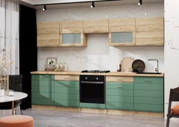 Кухонный гарнитур 3000 мм Кремона фисташка (Росток) в Югорске - yugorsk.mebel-e96.ru