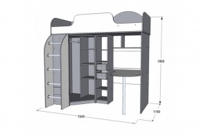 Кровать 2-х ярусная Омега 18 (Кровать-чердак) 800*1900 в Югорске - yugorsk.mebel-e96.ru