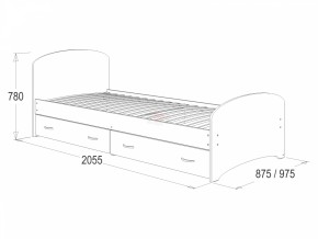 Кровать-6 одинарная с 2-мя ящиками (800*2000) в Югорске - yugorsk.mebel-e96.ru