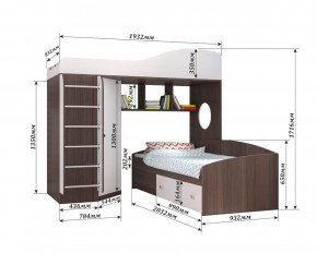 Кровать-чердак Кадет 2 с металлической лестницей в Югорске - yugorsk.mebel-e96.ru