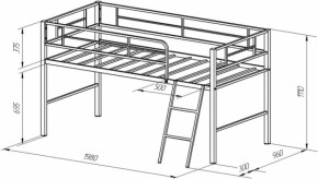 Кровать-чердак Севилья-Я-Мини (Голубой) в Югорске - yugorsk.mebel-e96.ru