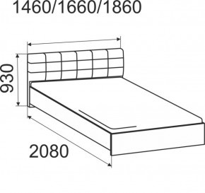 Кровать интерьерная Лита с латами 1400*2000 в Югорске - yugorsk.mebel-e96.ru