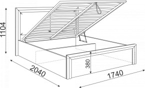 Кровать с ПМ и мягкой частью Глэдис (модуль 32) 1600 в Югорске - yugorsk.mebel-e96.ru