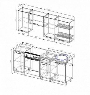 Кухонный гарнитур Антрацит 2000 в Югорске - yugorsk.mebel-e96.ru