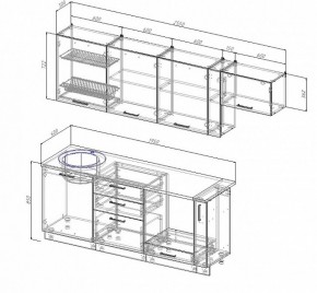 Кухонный гарнитур Антрацит 2550 в Югорске - yugorsk.mebel-e96.ru