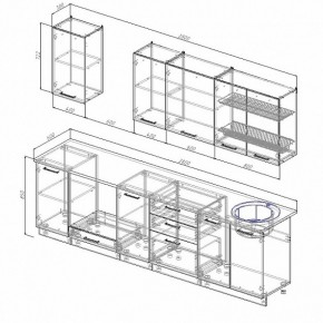 Кухонный гарнитур Антрацит 2800 в Югорске - yugorsk.mebel-e96.ru