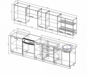 Кухонный гарнитур Антрацит 3000 в Югорске - yugorsk.mebel-e96.ru