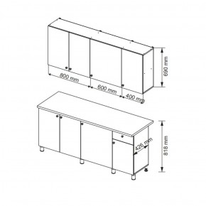 Кухонный гарнитур POINT 1800 мм (Гор) в Югорске - yugorsk.mebel-e96.ru