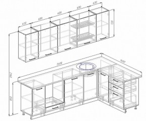 Кухонный гарнитур угловой Графика 2600х1600 мм МДФ в Югорске - yugorsk.mebel-e96.ru