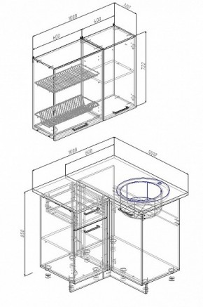 Кухонный гарнитур угловой Сатин 1000*1000 в Югорске - yugorsk.mebel-e96.ru