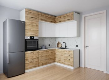 Кухонный гарнитур угловой Лада 2200*1700 мм (Санвут) в Югорске - yugorsk.mebel-e96.ru