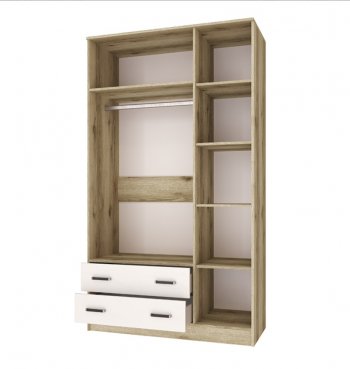 Шкаф Лагуна с антресолью делано/белый (Текс) в Югорске - yugorsk.mebel-e96.ru